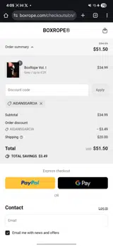 AIDANSGARCIA coupon verification screenshot