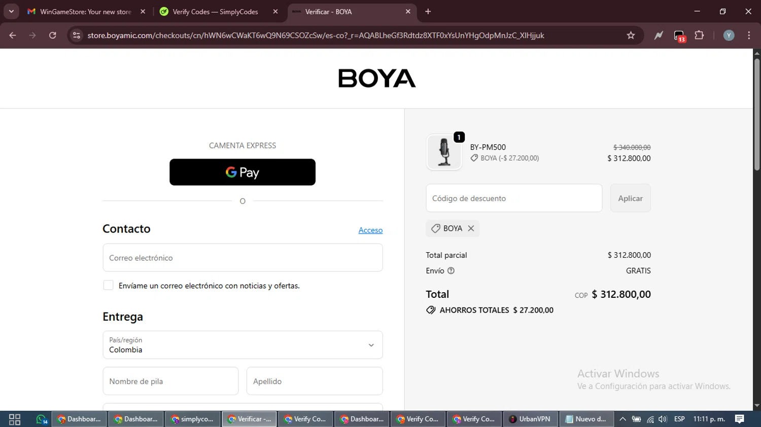 Boya discount code screenshot showing code BOYA applied at Boya checkout page. Uploaded by SimplyCodes community member MoneyTiger5162 on Dec 28, 2025