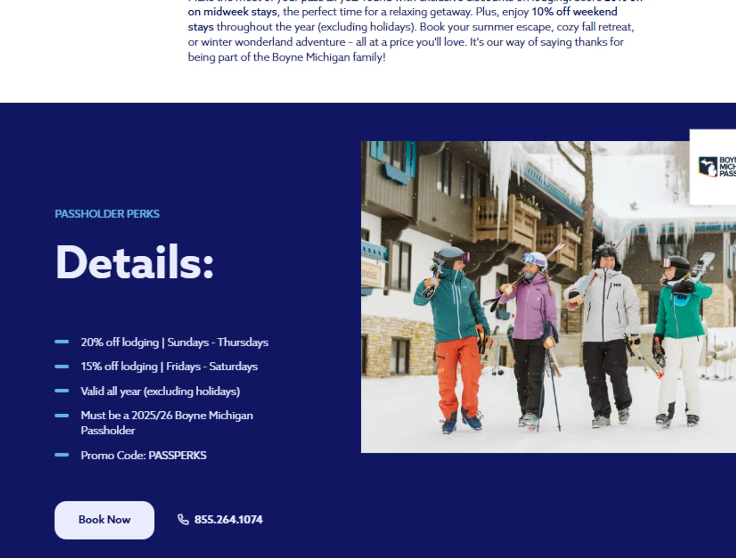 Boyne Mountain Resort promo code screenshot showing code PASSPERKS applied at Boyne Mountain Resort checkout page. Uploaded by SimplyCodes community member Carlitoxxxxxxxxxxxxxxxxxxxxxxx on Oct 17, 2025