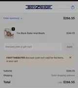 Boyz Shop coupon verification screenshot