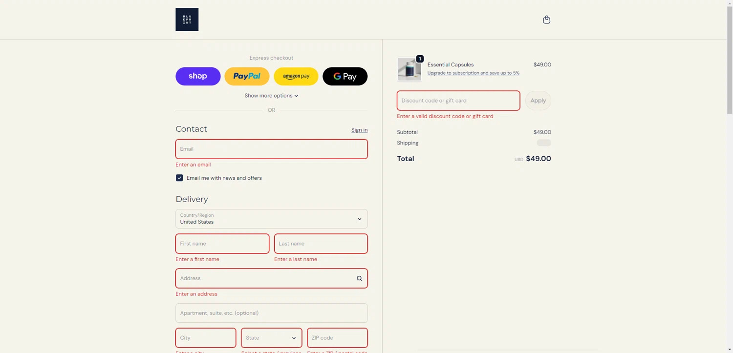 Blueprint Bryan Johnson discount code screenshot showing code IMMORTAL25 applied at Blueprint Bryan Johnson checkout page. Uploaded by SimplyCodes community member CrownWhiz8114 on Feb 10, 2026