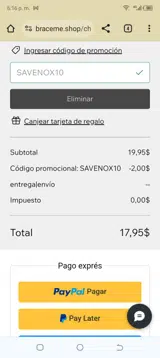 SAVENOX10 coupon verification screenshot