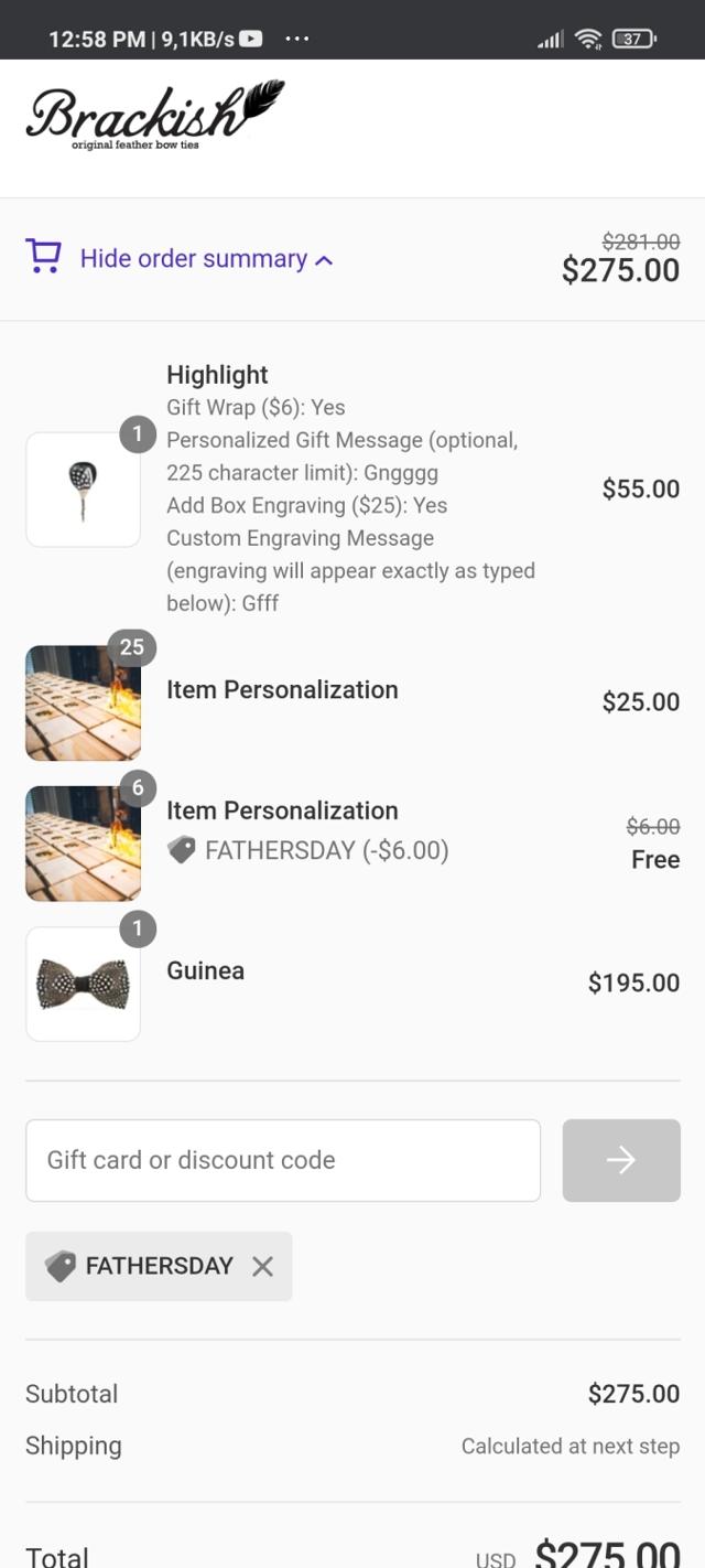Brackish checkout page showing Brackish discount code box | Screenshot taken by SimplyCodes community member on Jun 7, 2021
