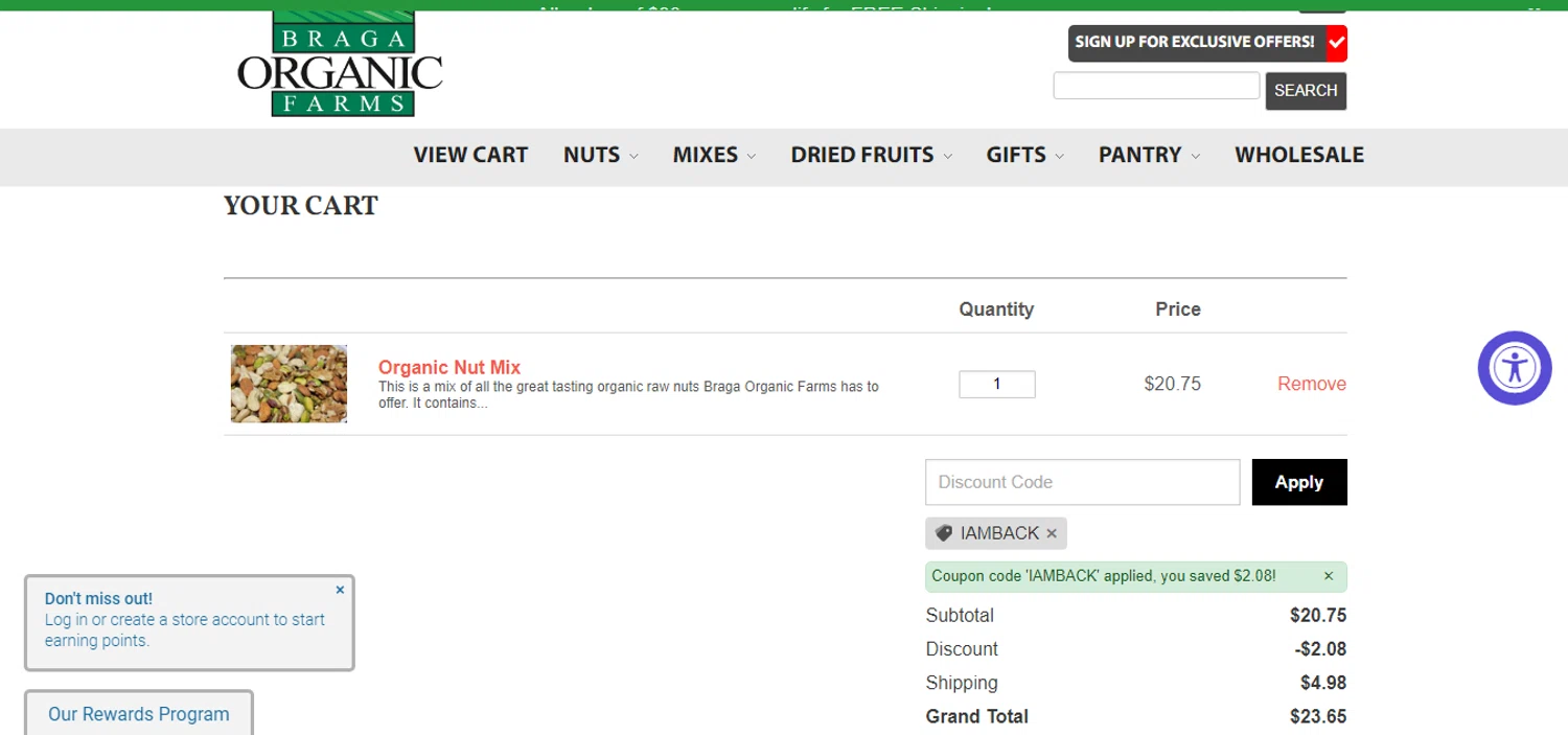 where to use British Food Depot promo code box