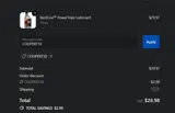 COUPERT10 coupon verification screenshot