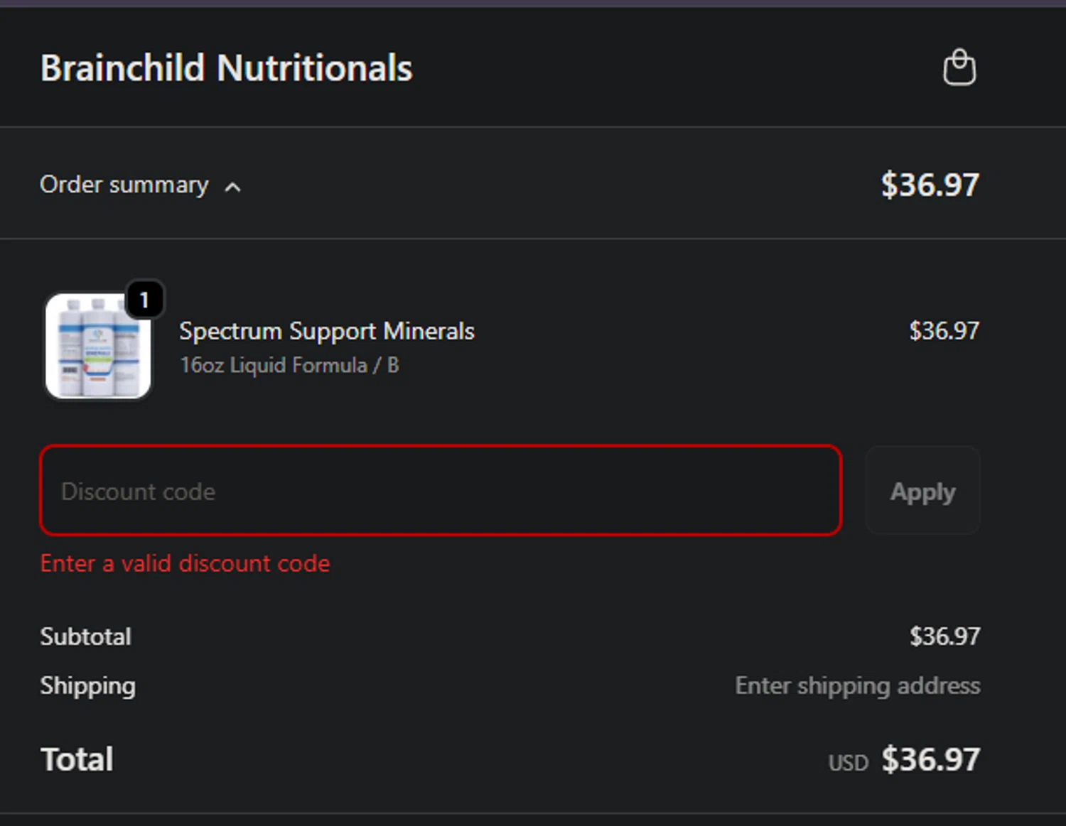 BrainChild Nutritionals discount code screenshot showing code BRAINCHILD20 applied at BrainChild Nutritionals checkout page. Uploaded by SimplyCodes community member PedroNavaja on Jan 12, 2026