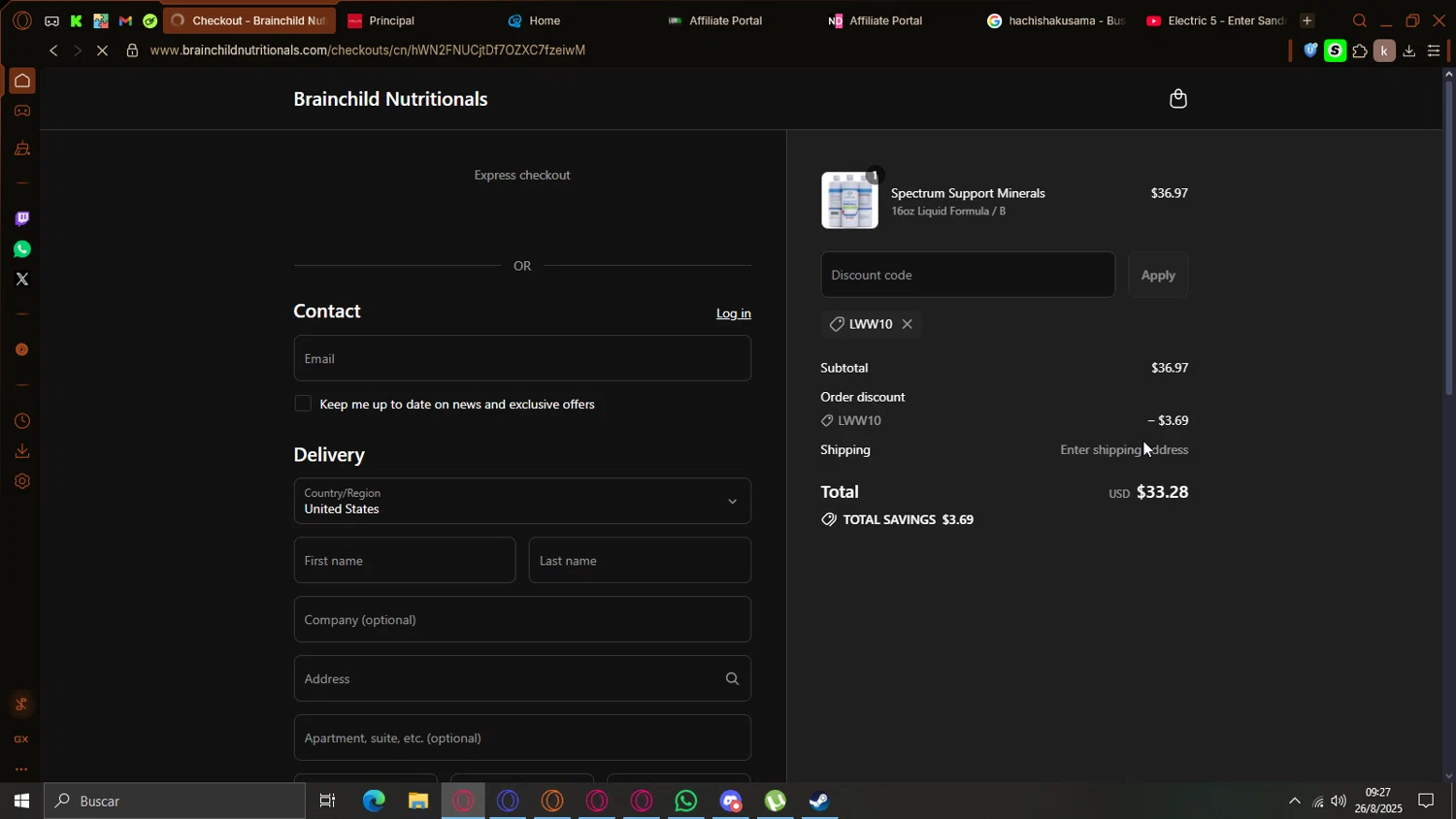 BrainChild Nutritionals discount code screenshot showing code LWW10 applied at BrainChild Nutritionals checkout page. Uploaded by SimplyCodes community member Gon_Freecss on Aug 26, 2025