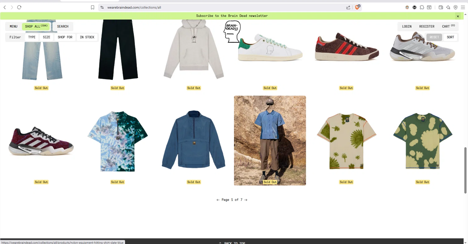 Brain Dead discount code screenshot showing code SHIPBRAIN applied at Brain Dead checkout page. Uploaded by SimplyCodes community member dayselis15 on Dec 28, 2025