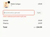 GIFT20 coupon verification screenshot