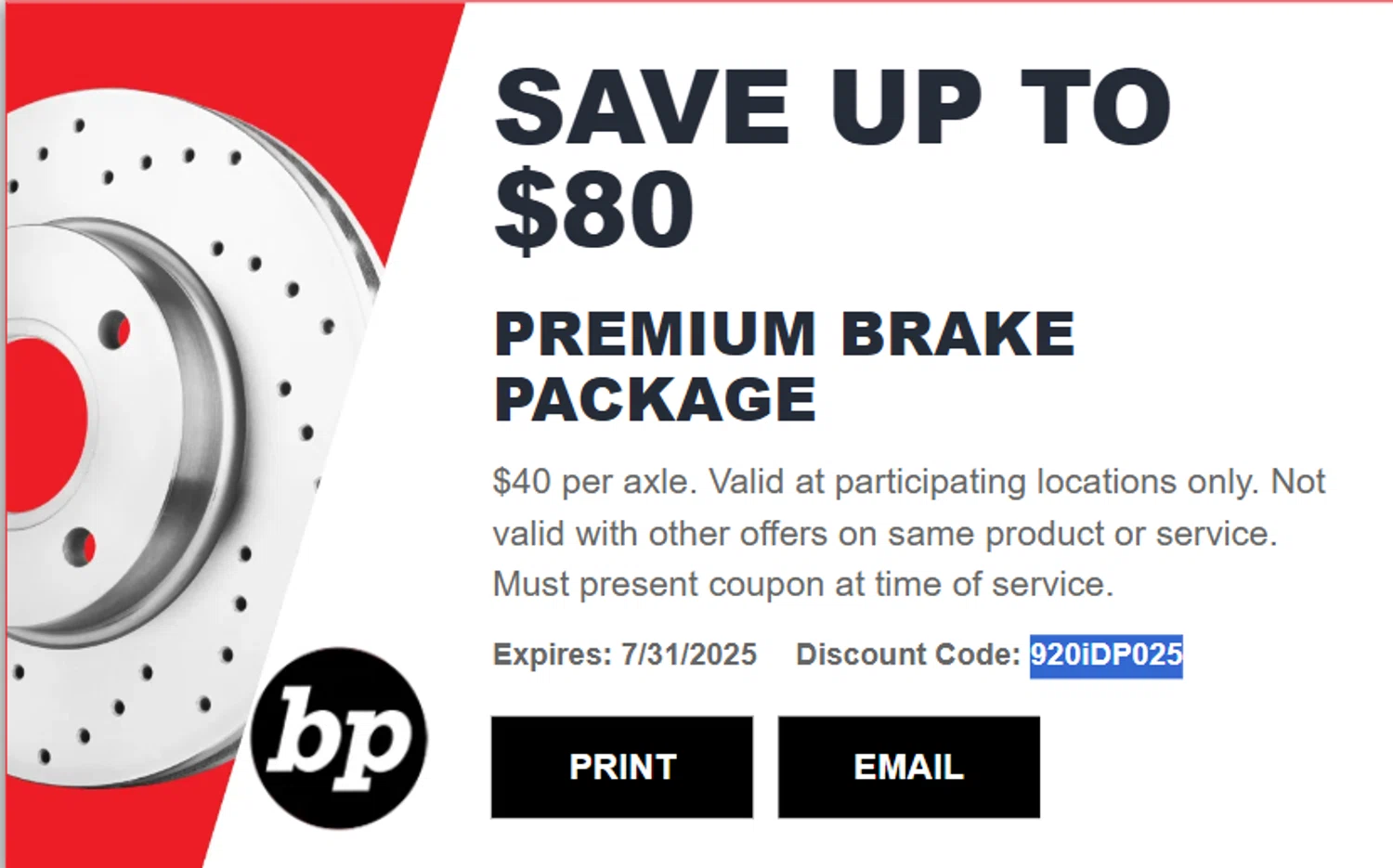 Brakes Plus Promo Codes - $80 Off (Verified) Jul 2025