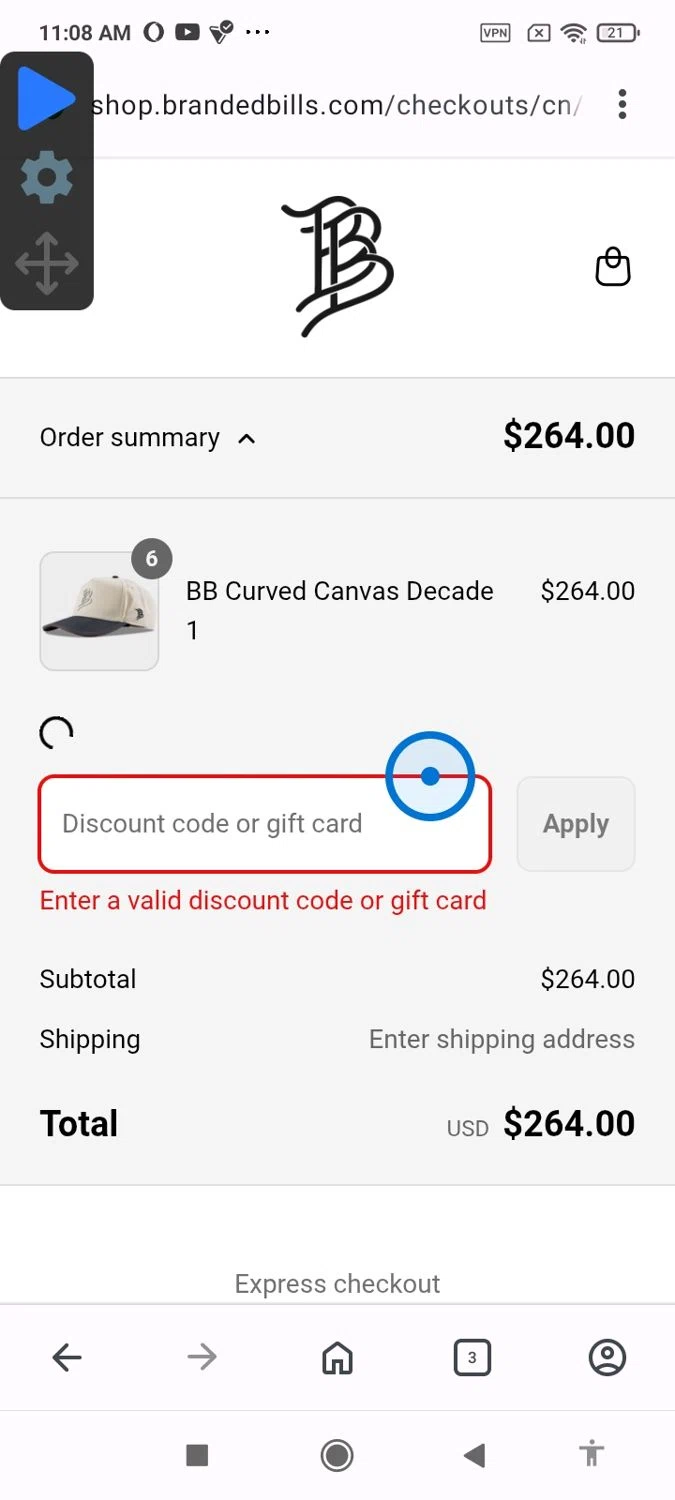 Branded Bills discount code screenshot showing code BBSUMMER applied at Branded Bills checkout page. Uploaded by SimplyCodes community member miguelcrast on Aug 5, 2025