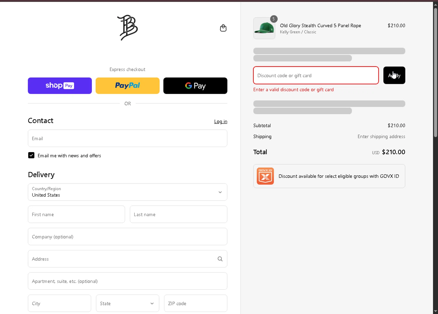 Branded Bills discount code screenshot showing code KFAN applied at Branded Bills checkout page. Uploaded by SimplyCodes community member BargainCollector4612 on Apr 20, 2025