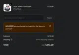WELCOME coupon verification screenshot
