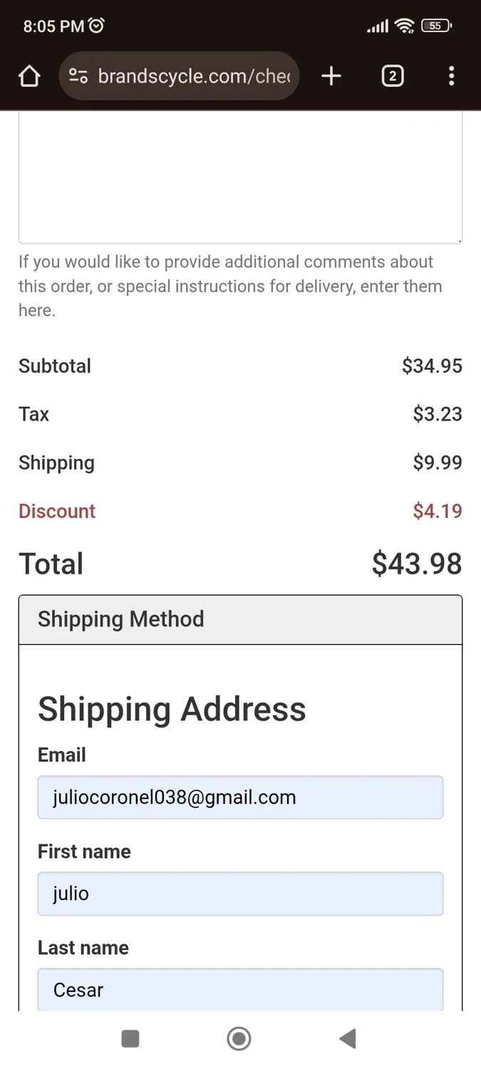 Brands Cycle and Fitness discount code screenshot showing code Access12 applied at Brands Cycle and Fitness checkout page. Uploaded by SimplyCodes community member juliocoronel038ef0f on Oct 11, 2025