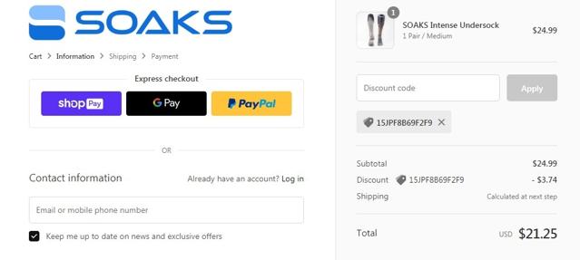 Brandy Melville checkout page showing Brandy Melville discount code box | Screenshot taken by SimplyCodes community member on Apr 16, 2021