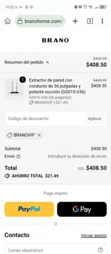 Branohome coupon verification screenshot
