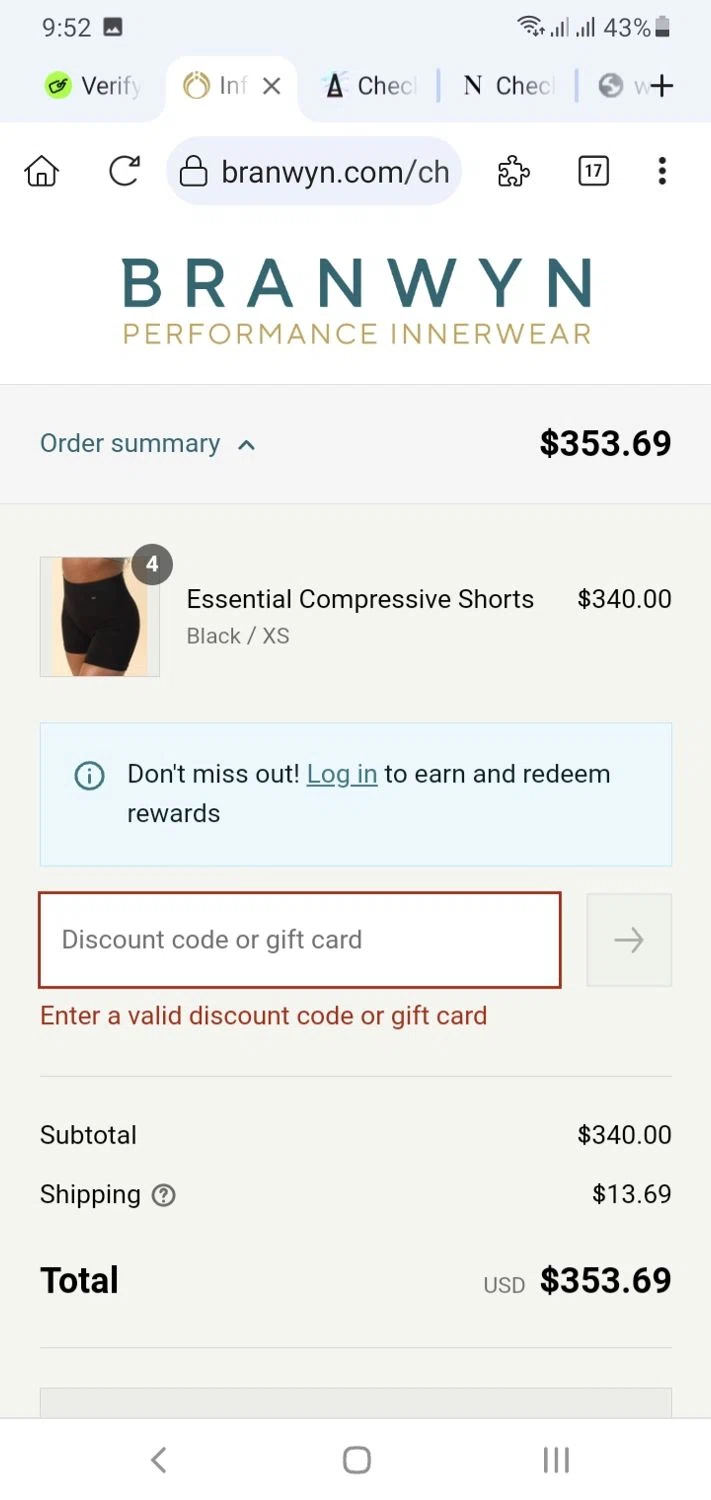 BRANWYN discount code screenshot showing code BUSTYLOVE_15 applied at BRANWYN checkout page. Uploaded by SimplyCodes community member menotychire on Aug 4, 2025