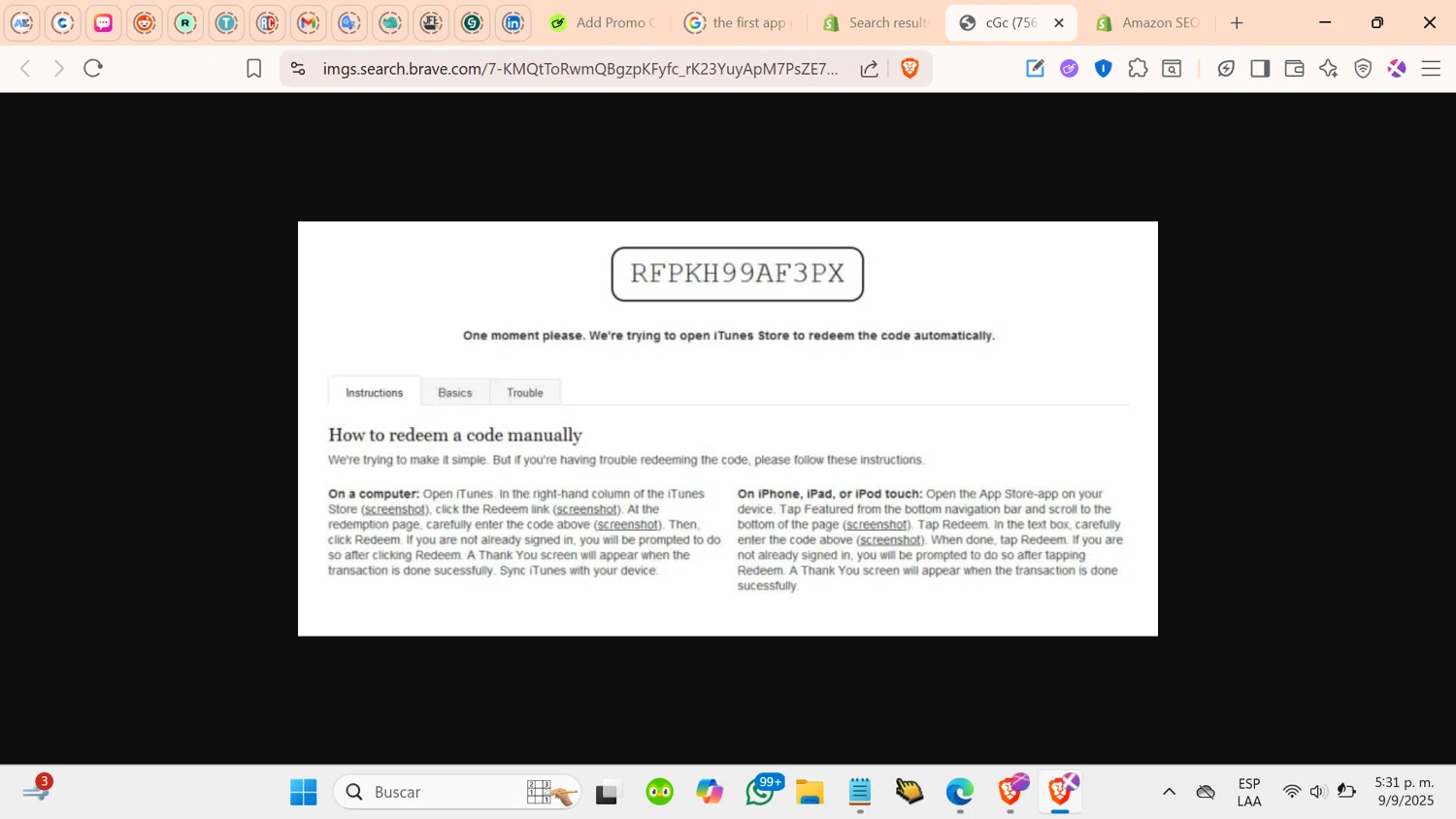 Brave promo code screenshot showing code RFPKH99AF3PX applied at Brave checkout page. Uploaded by SimplyCodes community member cosita on Sep 9, 2025
