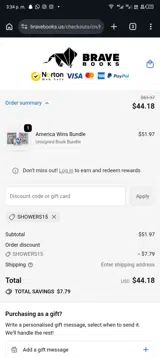 Brave Books coupon verification screenshot