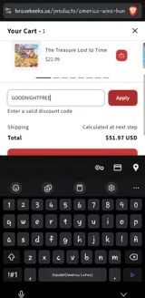 Brave Books coupon verification screenshot
