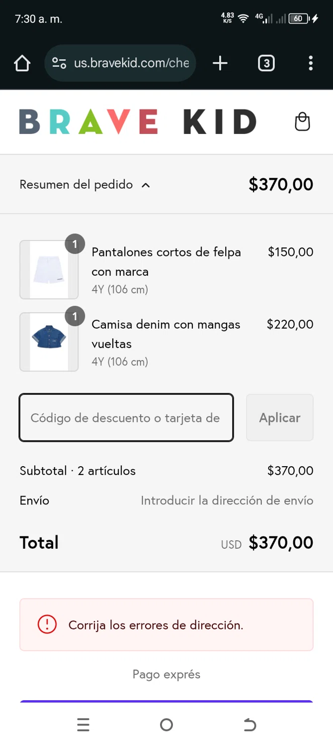 Brave Kid discount code screenshot showing code BEBRAVE10 applied at Brave Kid checkout page. Uploaded by SimplyCodes community member mariatoyo on Feb 20, 2025