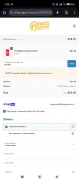 BVTEN coupon verification screenshot