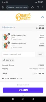 BRAV10 coupon verification screenshot