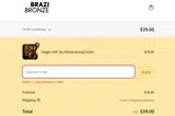 Brazi Bronze coupon verification screenshot