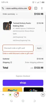 metalspike coupon verification screenshot