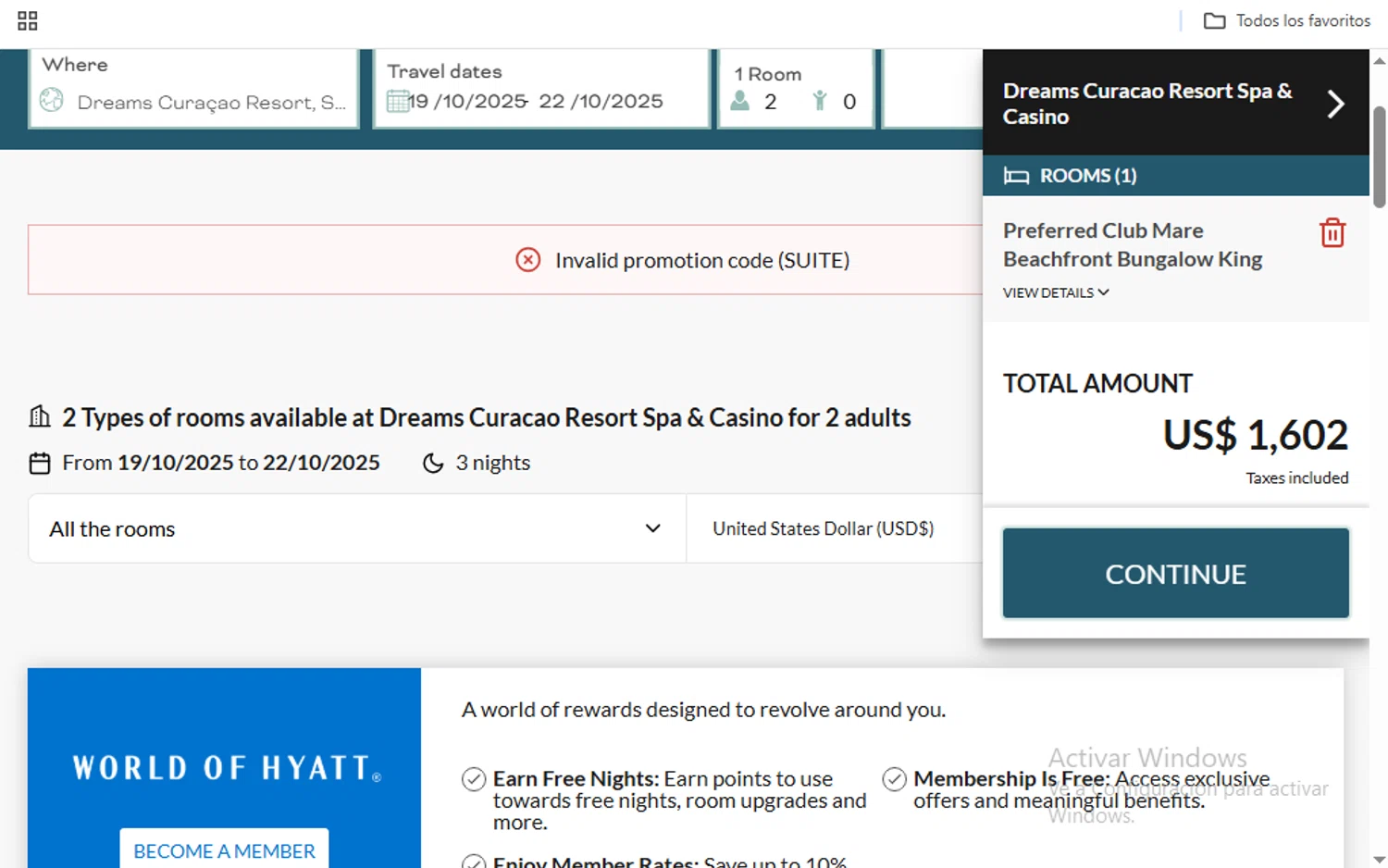 Breathless Resorts & Spas promo code screenshot showing code SUITE applied at Breathless Resorts & Spas checkout page. Uploaded by SimplyCodes community member SaloMac on Oct 19, 2025