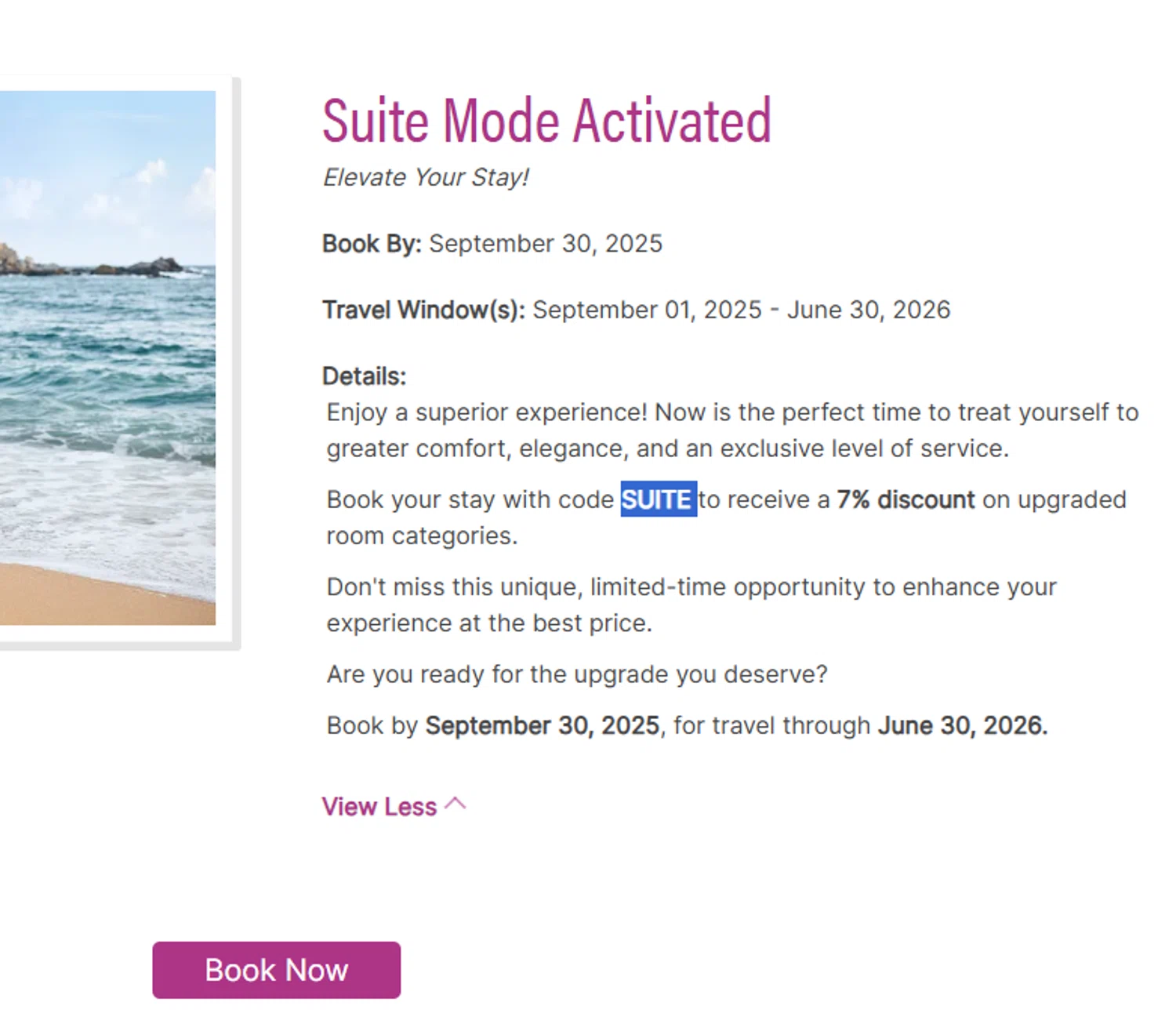 Breathless Resorts & Spas promo code screenshot showing code SUITE applied at Breathless Resorts & Spas checkout page. Uploaded by SimplyCodes community member Dejadepicharme on Sep 20, 2025
