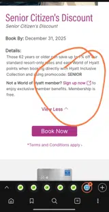 SENIOR coupon verification screenshot