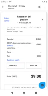 Breazy coupon verification screenshot