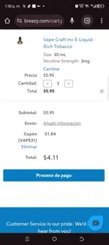 Breazy coupon verification screenshot