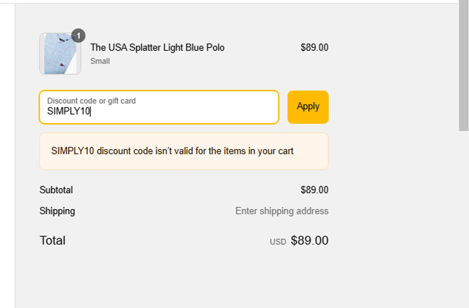 Breezy Golf discount code screenshot showing code SIMPLY10 applied at Breezy Golf checkout page. Uploaded by SimplyCodes community member ELREAL77 on Mar 24, 2025