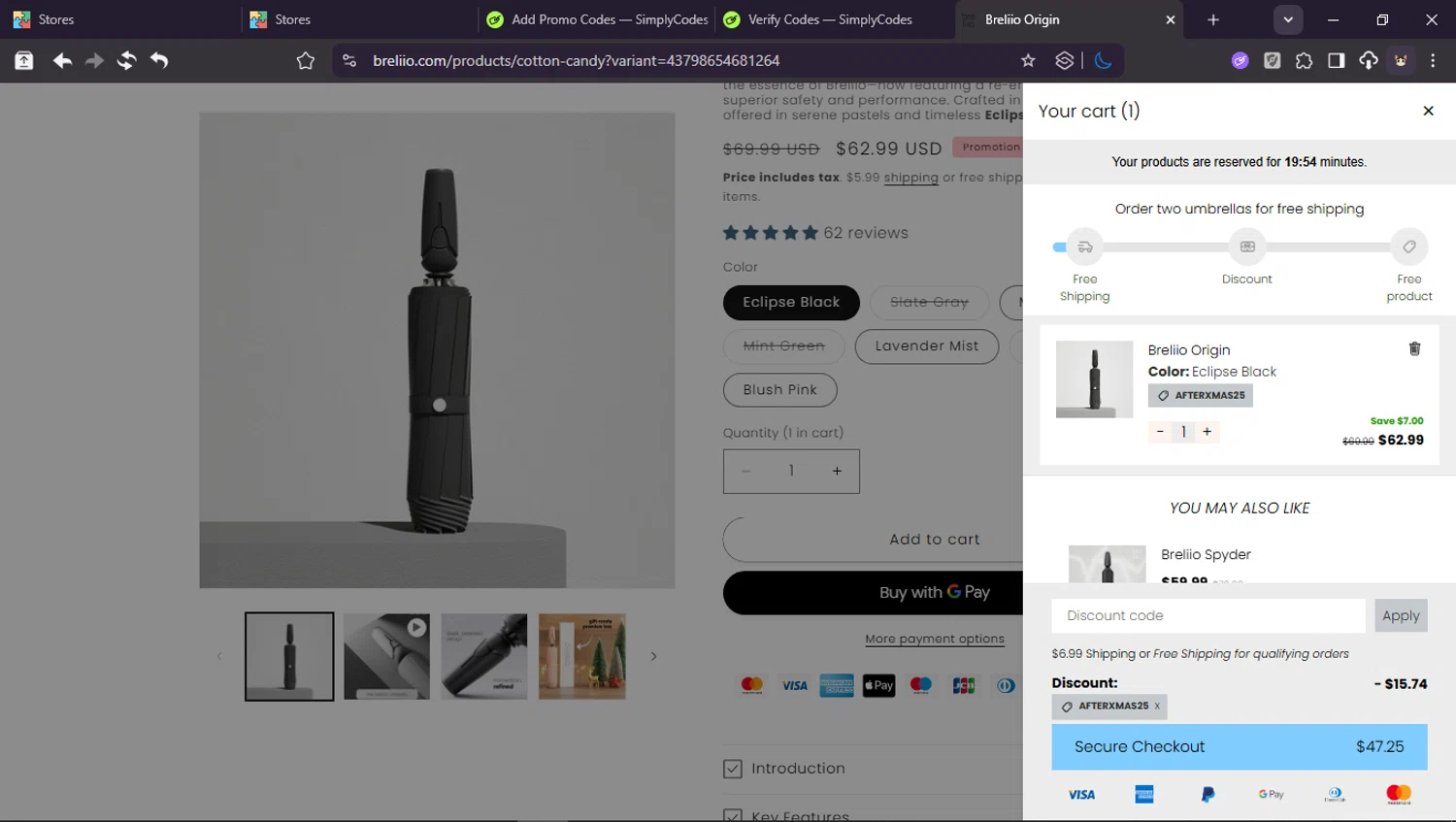 Breliio checkout page showing Breliio discount code box | Screenshot taken by SimplyCodes community member on Dec 31, 2025