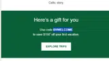 Brendan Vacations coupon verification screenshot