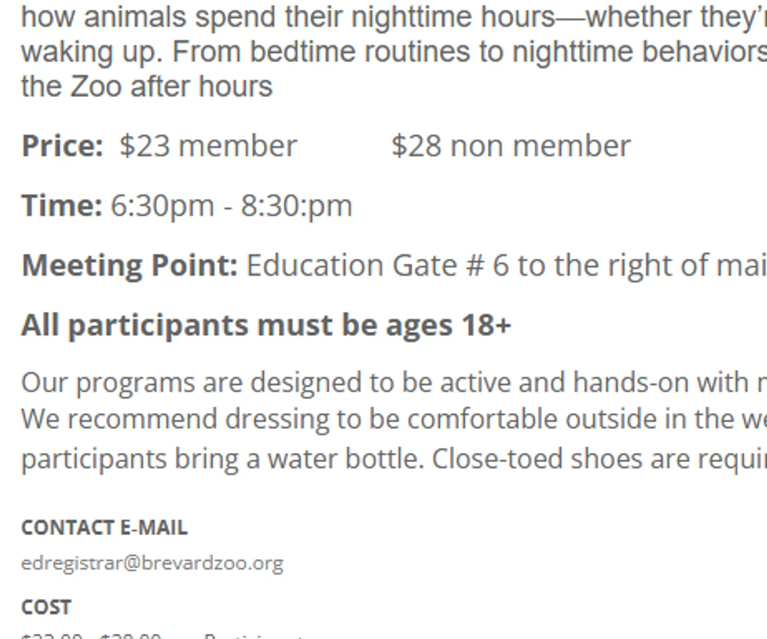 Brevard Zoo promo code screenshot showing code WelcomeBack-10 applied at Brevard Zoo checkout page. Uploaded by SimplyCodes community member MARIO12 on Dec 19, 2025