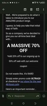 Ultra20 coupon verification screenshot