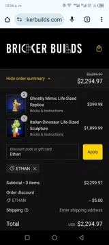 Ethan coupon verification screenshot