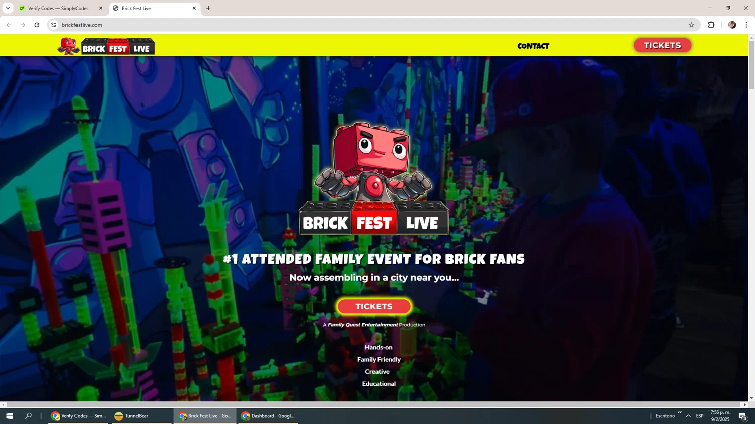 Brick Fest Live discount code screenshot showing code NEWYEAR applied at Brick Fest Live checkout page. Uploaded by SimplyCodes community member Levi_Ackerman on Feb 9, 2025