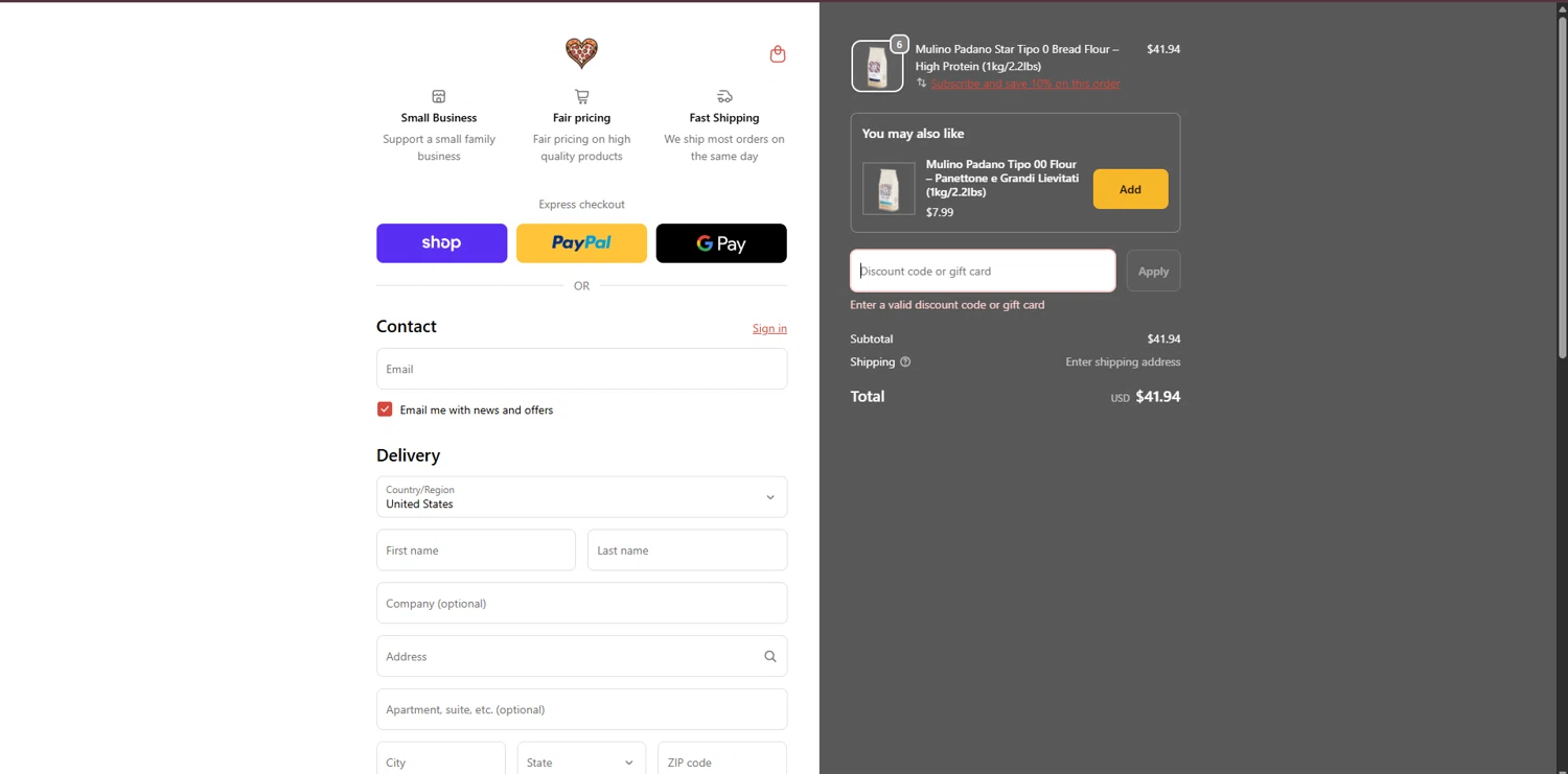BrickOvenBaker discount code screenshot showing code PADANO10 applied at BrickOvenBaker checkout page. Uploaded by SimplyCodes community member WonderVirtuoso3484 on Dec 20, 2025
