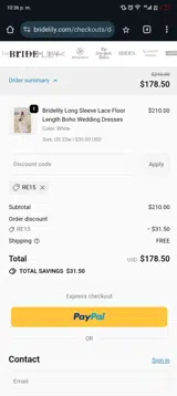RE15 coupon verification screenshot
