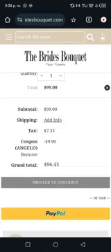 Angelo coupon verification screenshot