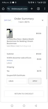 LINUS coupon verification screenshot