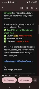 HAMSHACK100 coupon verification screenshot