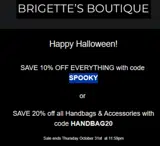 Brigette's Boutique coupon verification screenshot