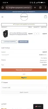 GOWE10 coupon verification screenshot