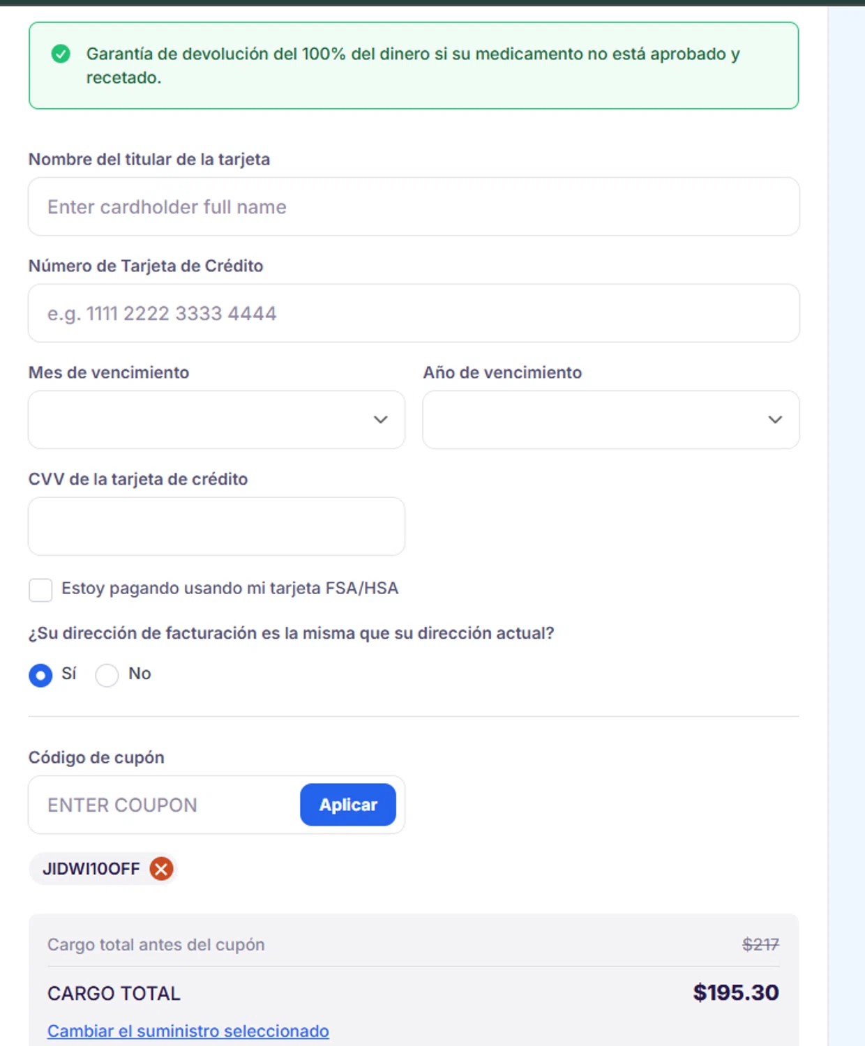 Brightmeds checkout page showing Brightmeds coupon code box | Screenshot taken by SimplyCodes community member on Sep 27, 2025