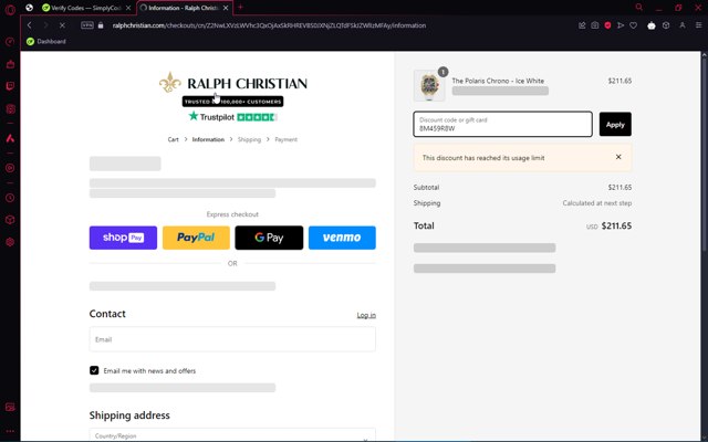 Brighton checkout page showing Brighton discount code box | Screenshot taken by SimplyCodes community member on Nov 25, 2024